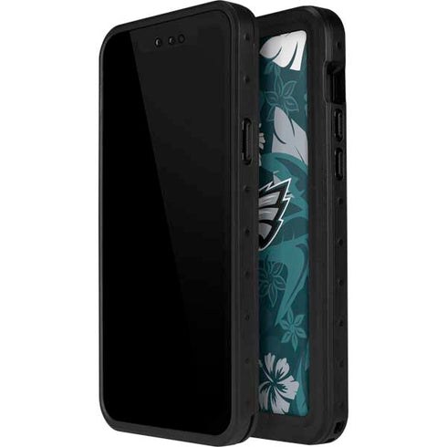 NFL Philadelphia Eagles Tropical Print iPhone 15 Pro Waterproof Case